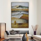 Wheat Fields Painting Original Abstract Wall Art