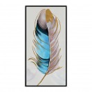 Feather Painting on Canvas for Room Decor