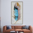 Feather Painting on Canvas for Room Decor