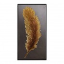 Golden Feather Vertical Wall Art Painting