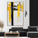 Black Yellow Art Work Canvas Painting