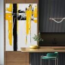 Black Yellow Art Work Canvas Painting