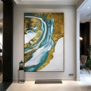 River Painting on Canvas Original Abstract