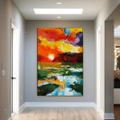 Sunset Valley Landscape Painting